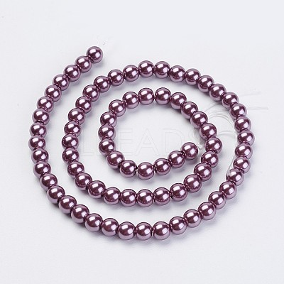 Eco-Friendly Dyed Glass Pearl Beads Strands HY-A008-6mm-RB062-1