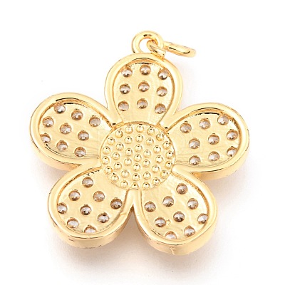 Brass Micro Pave Clear Cubic Zirconia Pendants KK-I683-05E-1