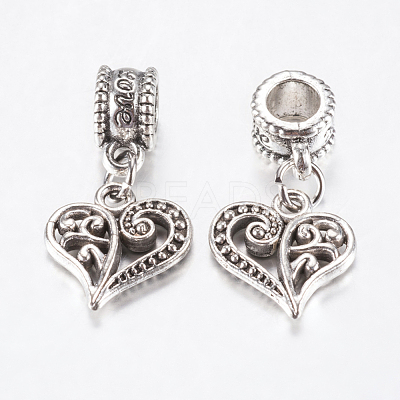 Tibetan Style Alloy European Dangle Charms PALLOY-F199-29AS-1