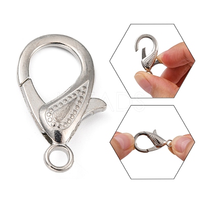 Zinc Alloy Lobster Claw Clasps PALLOY-D008-P-1