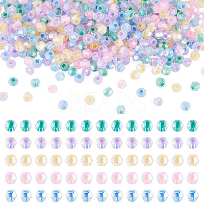 405Pcs Eletroplated Transparent Glass Beads GLAA-TA0003-66C-1