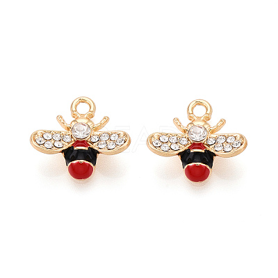 Alloy Rhinestone and Enamel Pendants PALLOY-T092-41G-03-1