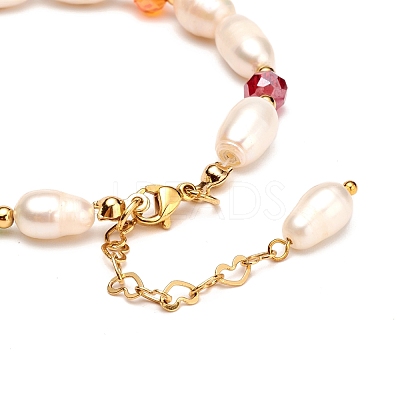 Natural Pearl Beaded Bracelets for Mom Women Girl BJEW-TA00010-1