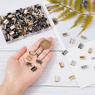 180Pcs 6 Style Iron Ribbon Crimp Ends FIND-WR0004-92-1