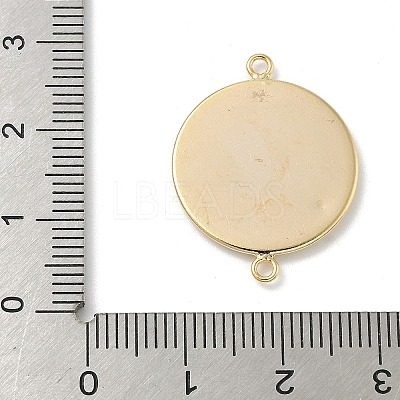 Flat Round Brass Connector Cabochon Settings KK-K414-13C-G-1