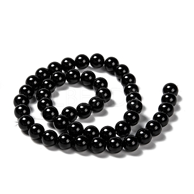 Natural Eyeless Obsidian Beads Strands X-G-K123-06-8mm-1