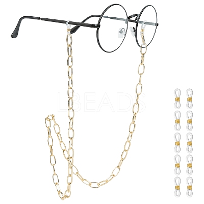 Aluminium Cable Chains/Paperclip Chains Eyeglasses Chains AJEW-AR0001-09G-1