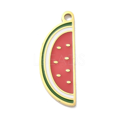 304 Stainless Steel Fruit Enamel Pendants STAS-G362-04G-15-1