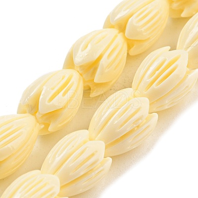 Craved Flower Synthetical Coral Bead Strands CORA-P004-B-1
