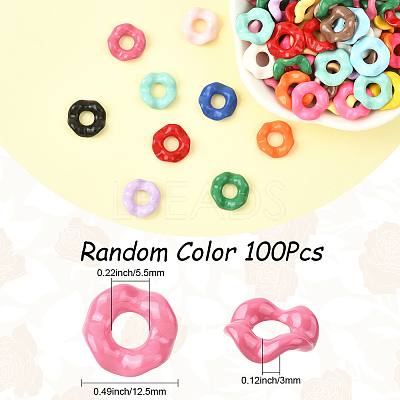 100Pcs Acrylic Twist Disc European Large Hole Beads MACR-SC0002-40-1
