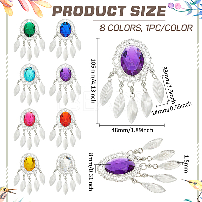 8Pcs 8 Colors Iron Big Pendants FIND-FG0003-31S-1