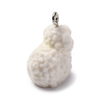 Flocky Anima Resin Pendants with Platinum Iron Loop FIND-S001-13D-1