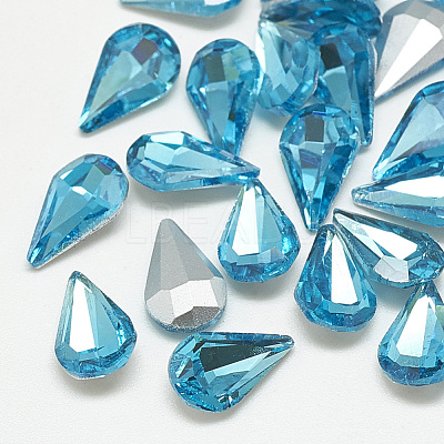 Pointed Back Glass Rhinestone Cabochons RGLA-T082-6x10mm-12-1