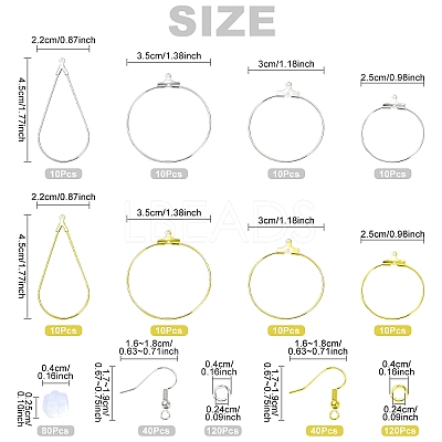 DIY Brass Geometric Hoop Earring Making Kit DIY-YW0008-60-1