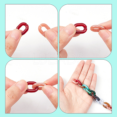 400Pcs 10 Colors Acrylic Linking Rings OACR-WR0001-01-1