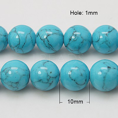 Synthetic Turquoise Beads Strands TURQ-H038-10mm-XXS09-1