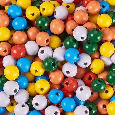 240Pcs 6 Colors Natural Wooden Beads WOOD-TA0002-74A-1