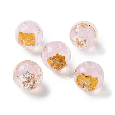 Handmade Gold & Silver Foil Lampwork Beads GLAA-G107-07B-12-1
