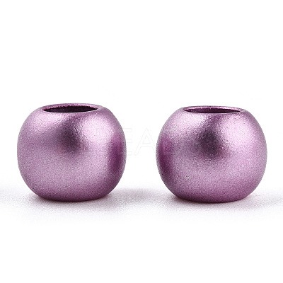 Spray Painted Acrylic European Beads ACRP-WH0002-01A-1