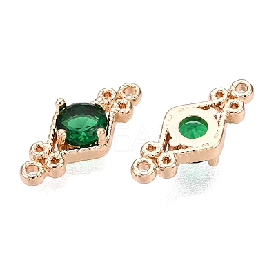 Brass Pave Faceted Glass Connector Charms FIND-T070-03D-1