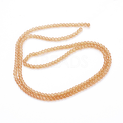 1 Strand Transparent Crackle Glass Round Beads Strands X-CCG-Q001-4mm-05-1
