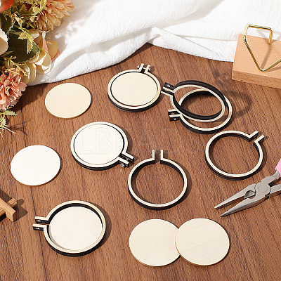 20Pcs Mini Wooden Embroidery Hoops EMBR-SC0001-04D-1