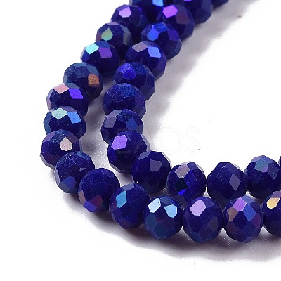 Electroplate Opaque Solid Color Glass Beads Strands X1-EGLA-A034-P6mm-L12-1