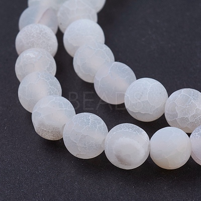 Natural Crackle Agate Beads Strands X-G-G055-8mm-5-1