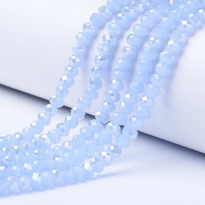 Electroplate Glass Beads Strands EGLA-A034-J4mm-B02-1