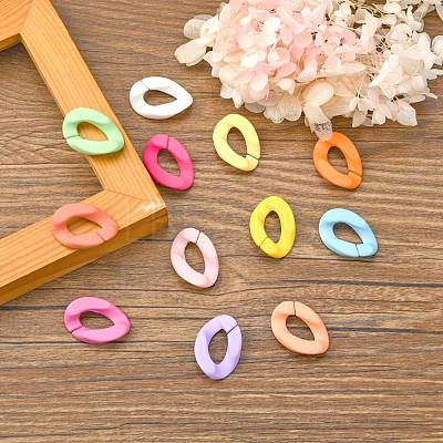 Opaque Spray Painted Acrylic Linking Rings OACR-S036-001B-I-2-1