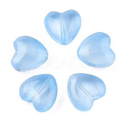 Transparent Spray Painted Glass Beads X-GLAA-N035-030-C03-1
