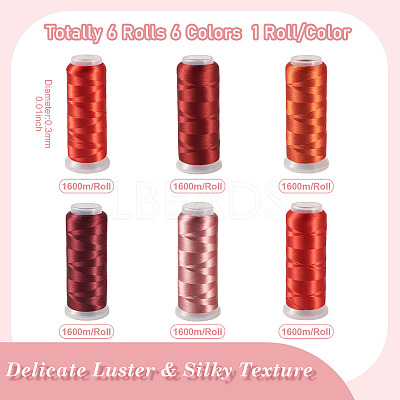 6Rolls 6 Colors Velour Yarn AJEW-TA0002-70A-1