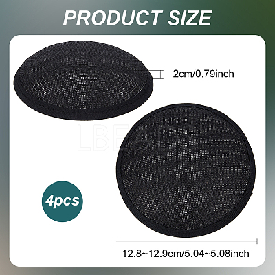 Imitation Hemp Round Fascinator Hat Base for Millinery AJEW-WH0472-45A-02-1