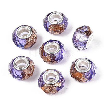 Transparent Resin Rondelle European Beads LS-RESI-N044-01H-1