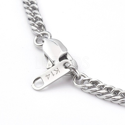 Non-Tarnish 304 Stainless Steel Diamond Cut Cuban Link Chain Necklaces NJEW-JN03368-03-1
