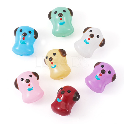 7Pcs 7 Colors Handmade Lampwork Enamel Beads LAMP-TA0001-76-1