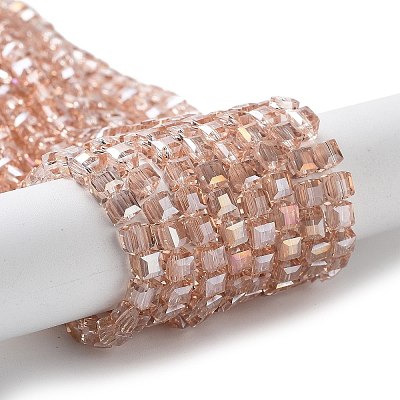 Electroplate Glass Beads Strands EGLA-R030-4x4mm-28-1