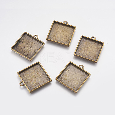 Alloy Pendant Cabochon Settings X-PALLOY-A19951-AB-FF-1