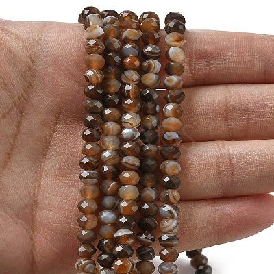 Natural Banded Agate Beads Strands G-D344-A34-04-1