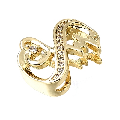 Brass Micro Pave Clear Cubic Zirconia Beads CU-CBAEEA8-24G-1