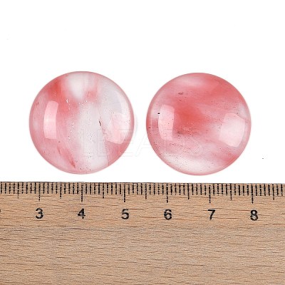 Cherry Quartz Glass Cabochons G-H1596-FR-25mm-27-1