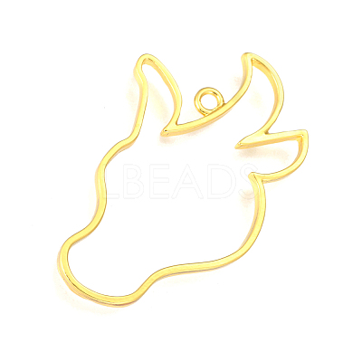 Zinc Alloy Open Back Bezel Pendants X-PALLOY-D580-05G-G-1