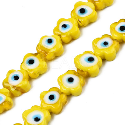 Handmade Evil Eye Lampwork Beads Strands LAMP-N029-008G-1