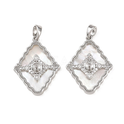 Brass Micro Pave Clear Cubic Zirconia Pendant Bails KK-H524-18P-1