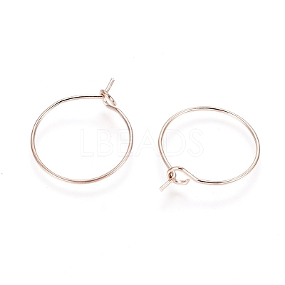 Ion Plating(IP) 316L Surgical Stainless Steel Hoop Earring Findings STAS-D164-04RG-1