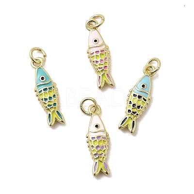 Brass Enamel Pendants KK-A266-39G-1