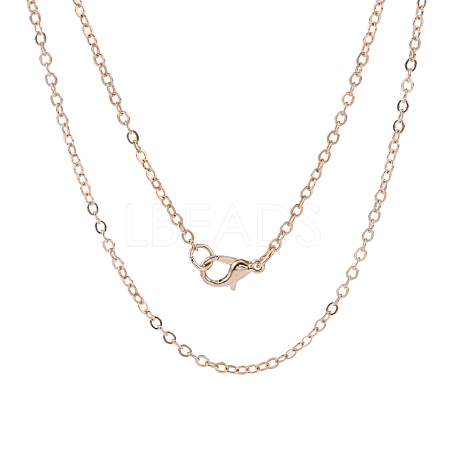 Brass Cable Chains Necklace Making MAK-N029-01RG-1
