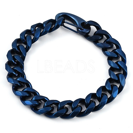 304 Stainless Steel Cuban Link Chain Bracelets for Men BJEW-B102-03BL-1