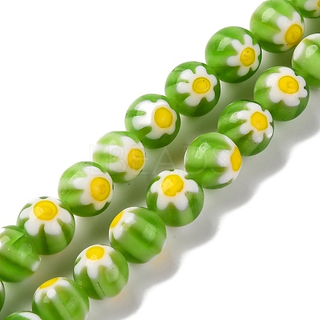 Handmade Millefiori Lampwork Beads Strands LAMP-G164-05M-1