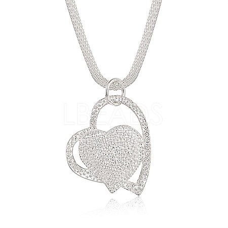 Heart Pendant Necklaces NJEW-BB62275-A-1